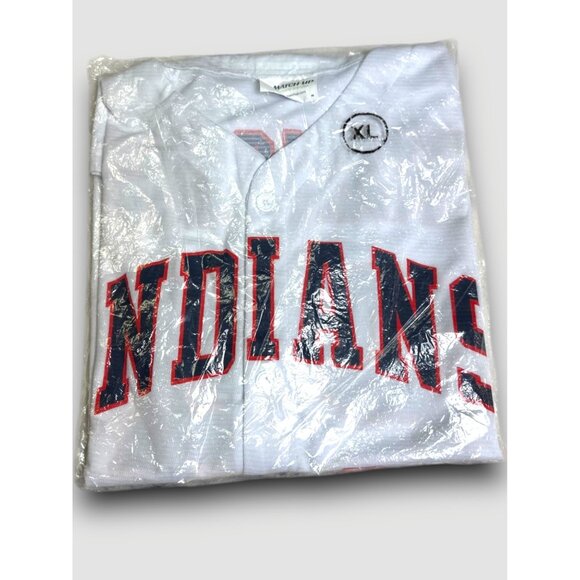 Match-Up XL White No 24 Indians Baseball Team Jersey NOS Vintage